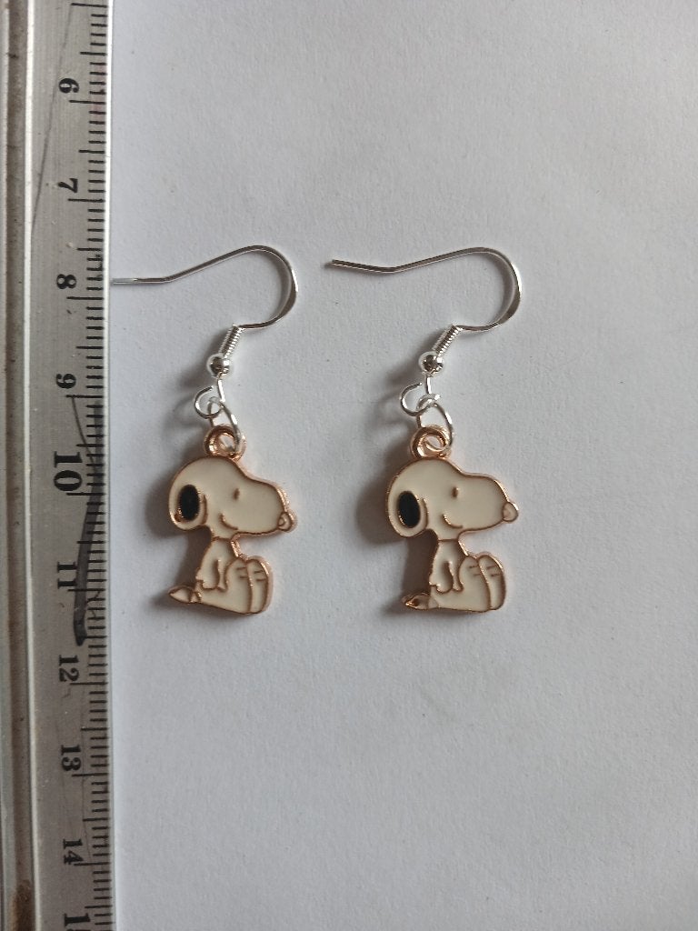 925 sterling zilveren oorbellen met  snoopy hangers, Verzenden, Nieuw, Zilver, Zilver