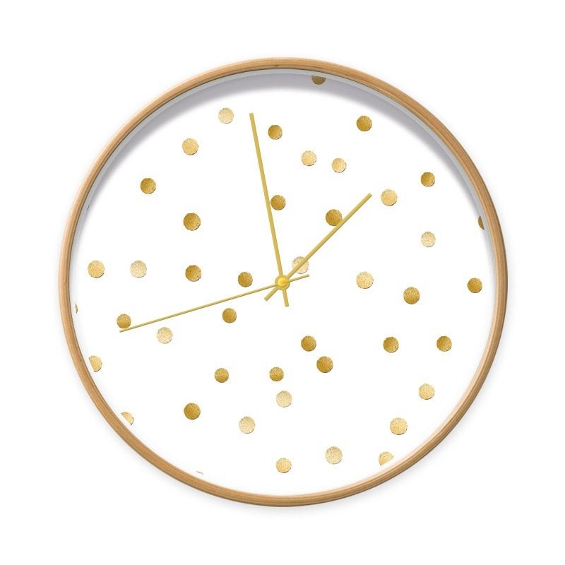 Kinderklok Wandklok Klok Confetti Goud Dutch Sprinkles, Wandklok, Info@dutchsprinkles.nl, Ophalen of Verzenden, Dutch Sprinkles