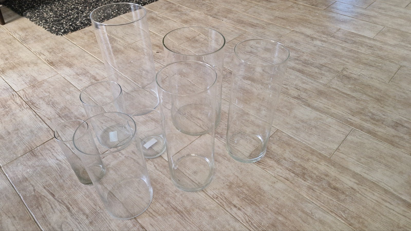Assortiment glazen windlichten, Huis en Inrichting, Woonaccessoires | Kandelaars en Kaarsen, Ophalen, Gebruikt, Glas, Windlicht