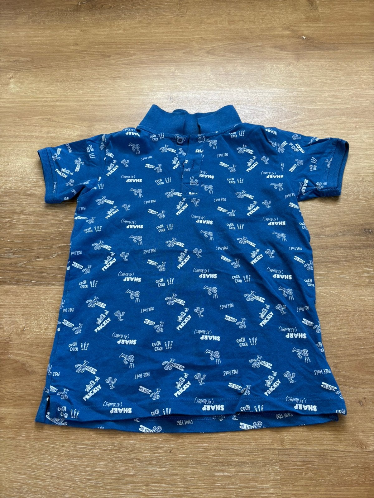 Polo blauw cactus maat 122, Ophalen of Verzenden