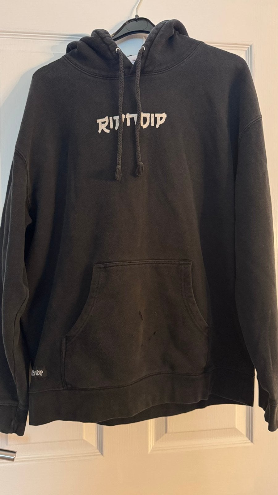 Ripndip Hoodie Zwart Maat L met Samurai Kat Print, Ophalen of Verzenden, Gedragen, Maat 52/54 (L), Zwart