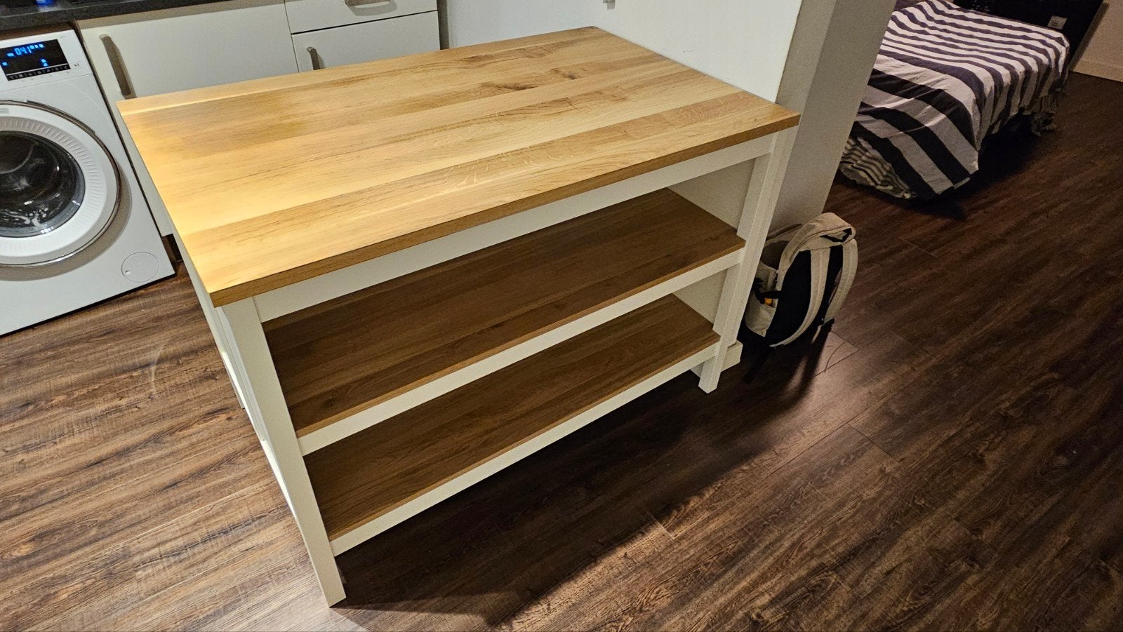 IKEA Tornviken Keukeneiland Wit (126x77x90), Ophalen, Hout, IKEA, Keukentrolley