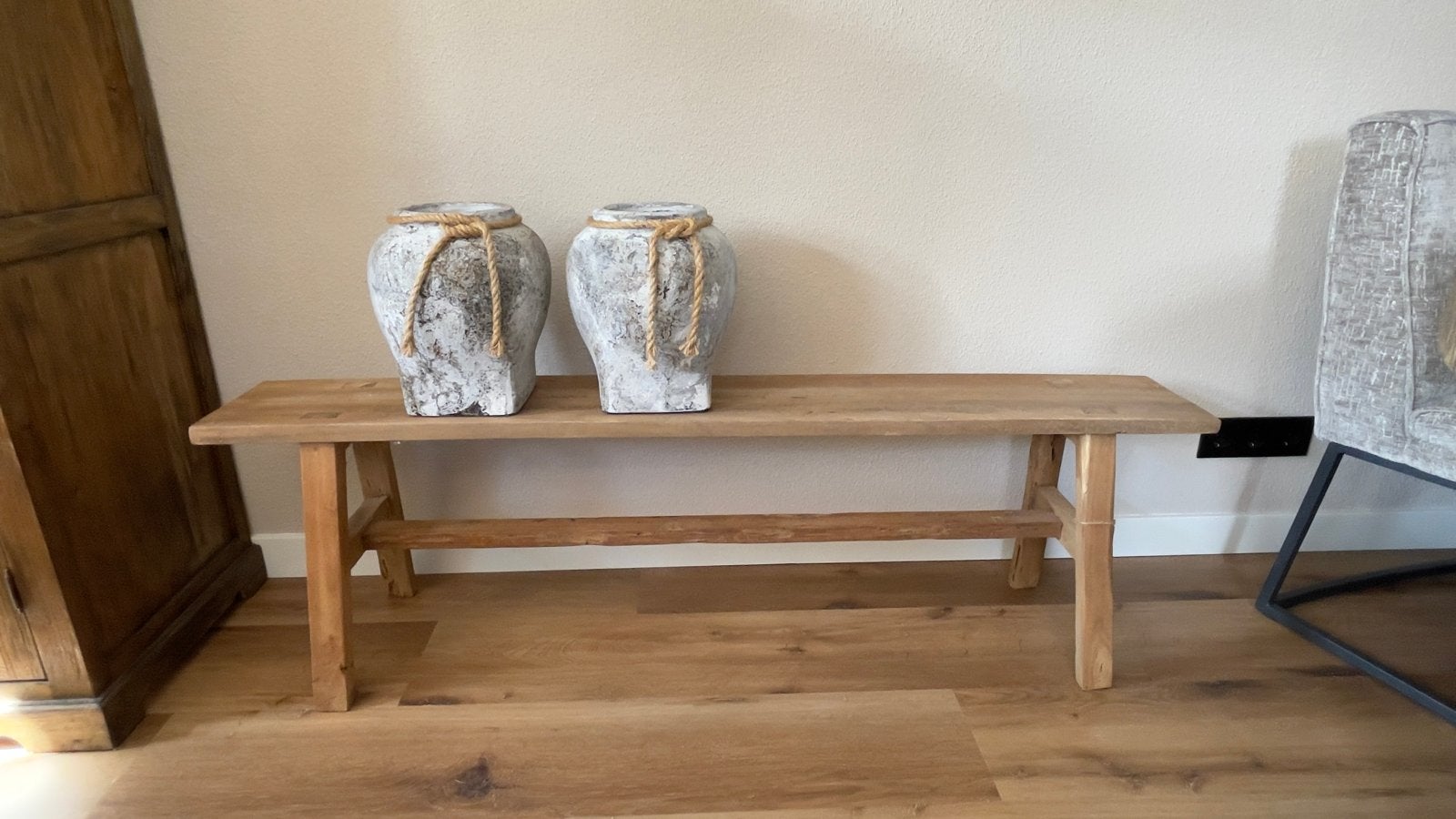 Set van 2 decoratieve TOM bloempot,Landelijke stijl, Ophalen, Zo goed als nieuw, Grijs, Steen/keramiek