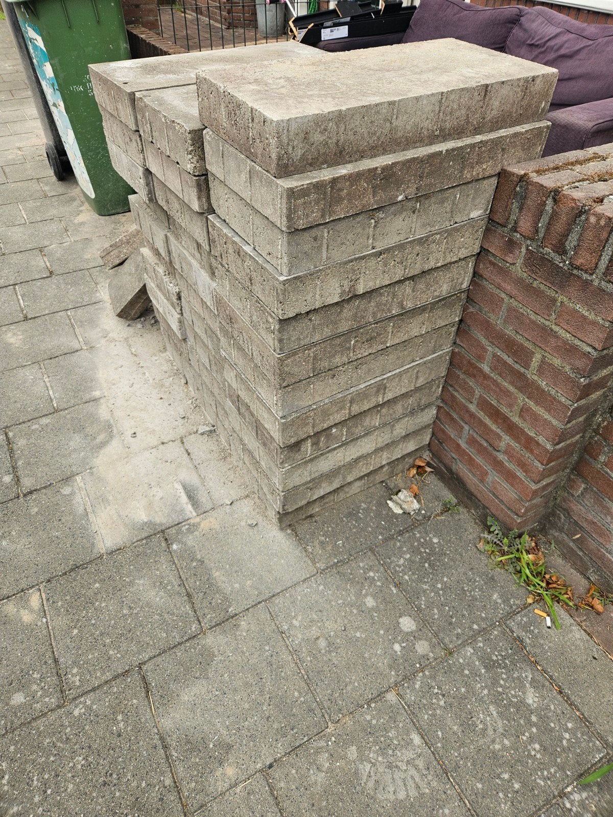 Gratis tegels, Ophalen, Gebruikt, Beton, Terrastegels