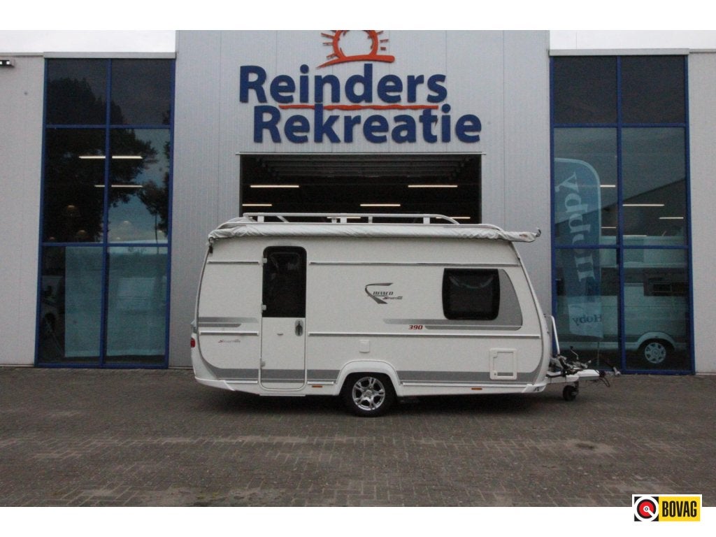 Fendt Bianco Sportivo 390 FH Voortent, Mover, Fietsenr, Caravans en Kamperen, Bedrijf, Treinzit, Tot en met 3, Schokbreker