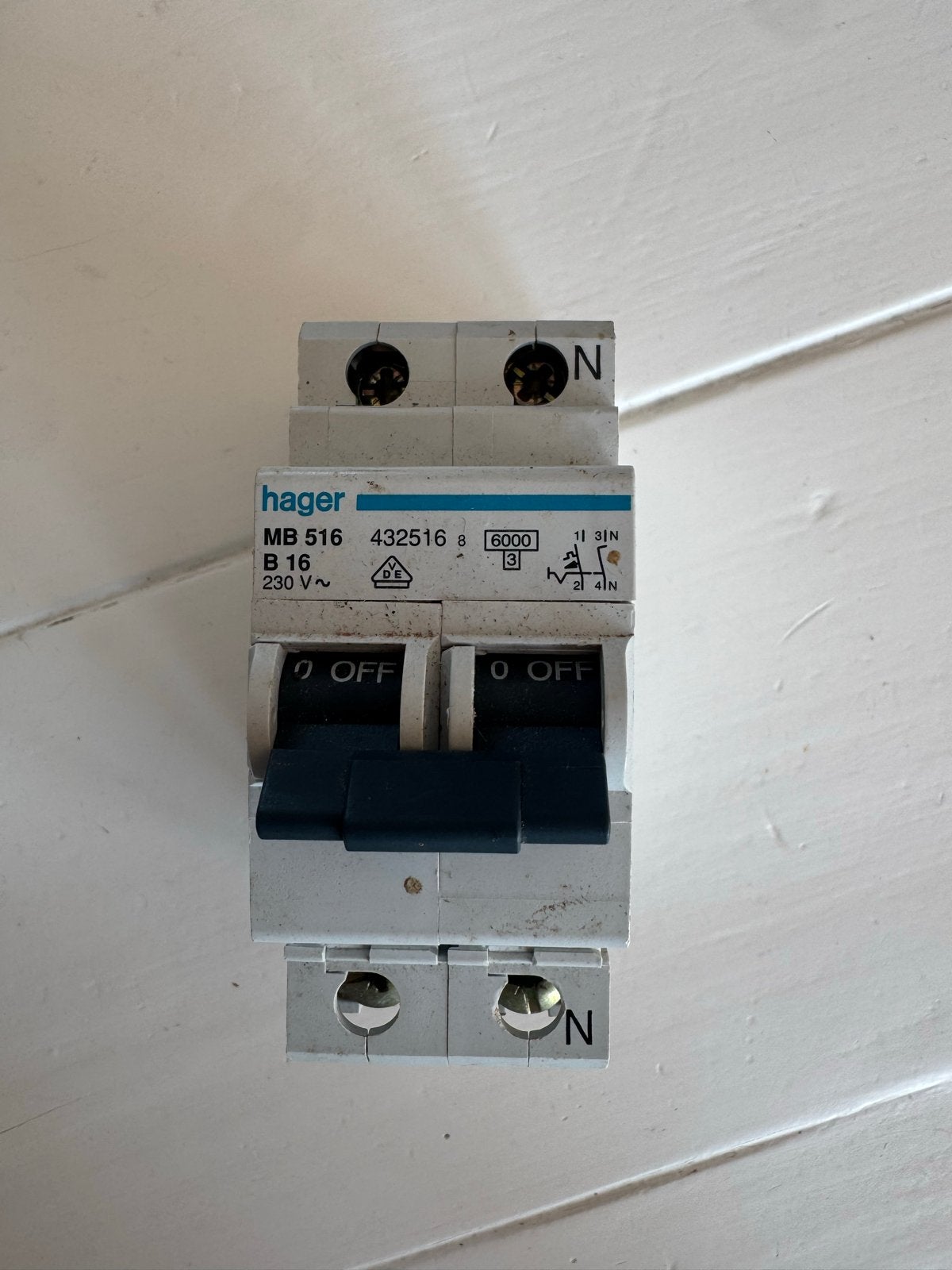 Hager MB 516 16A Automaat - Nieuwstaat, Ophalen of Verzenden, Nieuw, Overige typen