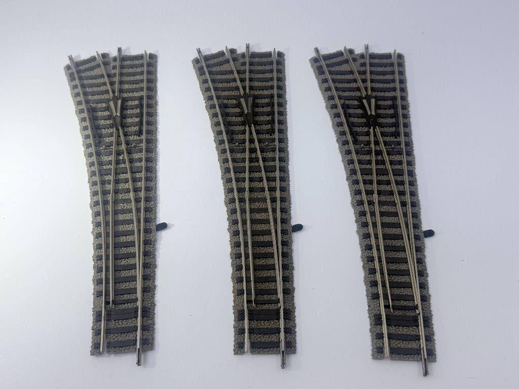 Fleischmann 6140 - Wissel links (3 stuks), Gebruikt, Gelijkstroom, Fleischmann, Rails