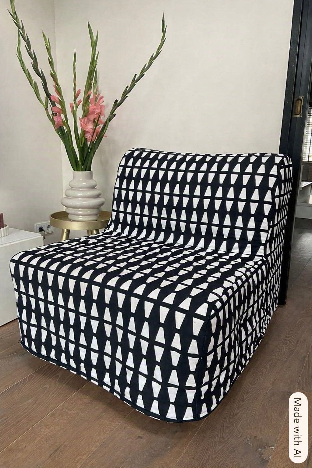 IKEA Lycksele Lovas slaapfauteuil met hoes, Gebruikt, Eenpersoons, 75 tot 100 cm, Ophalen of Verzenden