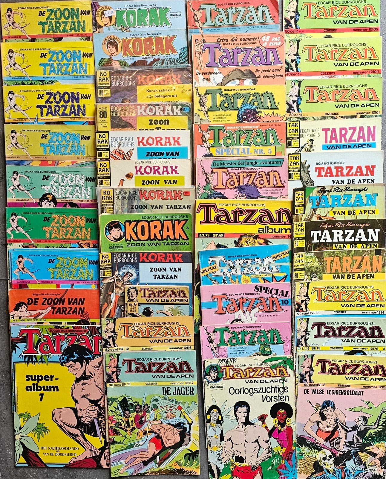 Grote collectie Tarzan en Korak stripboeken (42 stuks), Meerdere stripboeken, Ophalen of Verzenden, Gelezen