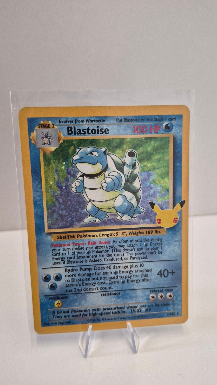 Blastoise 2/102 25th celebrations Set Pokémon Kaart, Hobby en Vrije tijd, Ophalen of Verzenden, Nieuw, Losse kaart