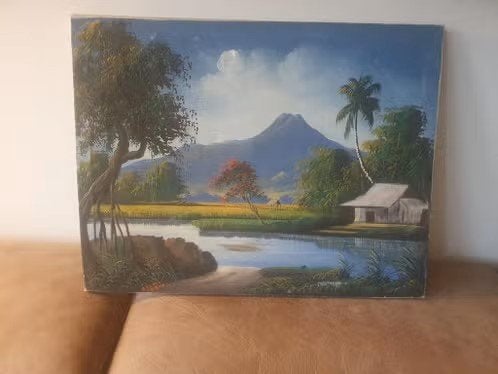 Schilderij op doek Java Vulkaan Zaenul Abidin, Antiek en Kunst, Ophalen