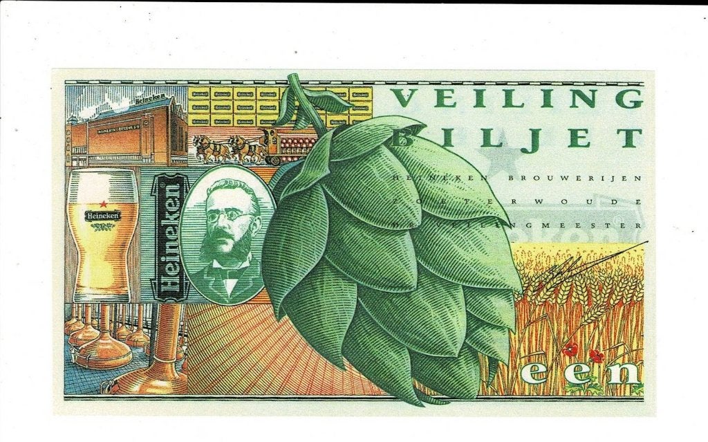 Veilingbiljet Heineken - UNC, Verzenden, Nederland, Munten