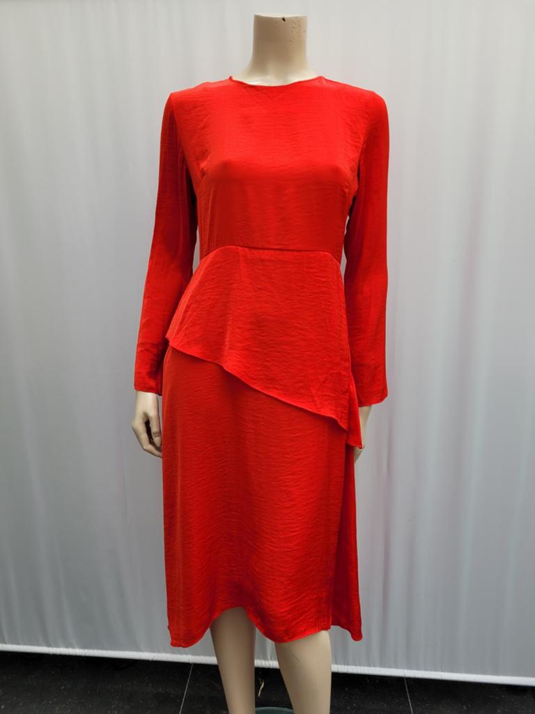 Maje rode jurk maat 3 38/M, Kleding | Dames, Jurken, Zo goed als nieuw, Maat 38/40 (M), Rood, Onder de knie, Ophalen of Verzenden