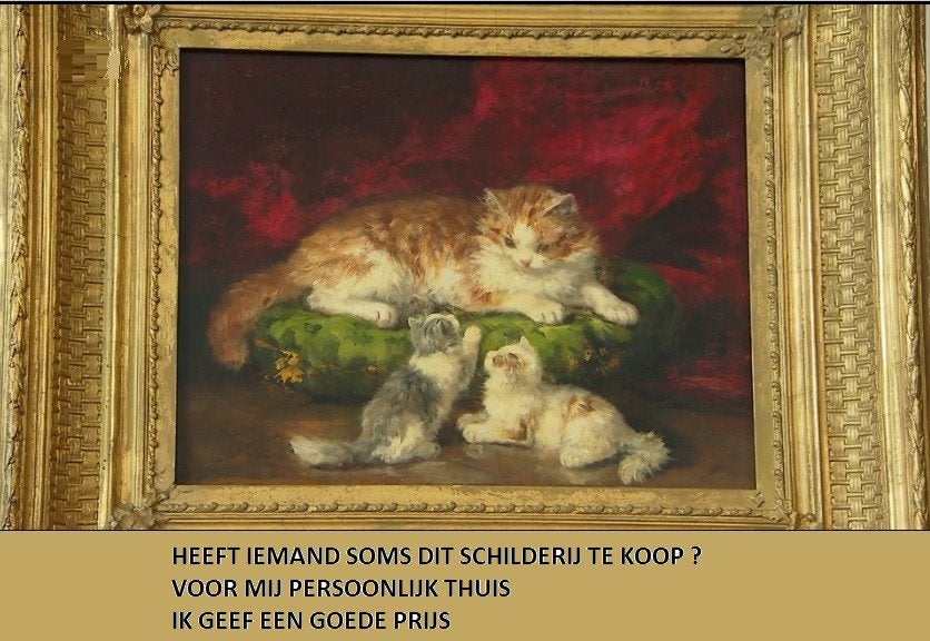 Ik zoek dit Ronner schilderij, Antiek en Kunst, Ophalen, Doek, Oud hollands, Dieren