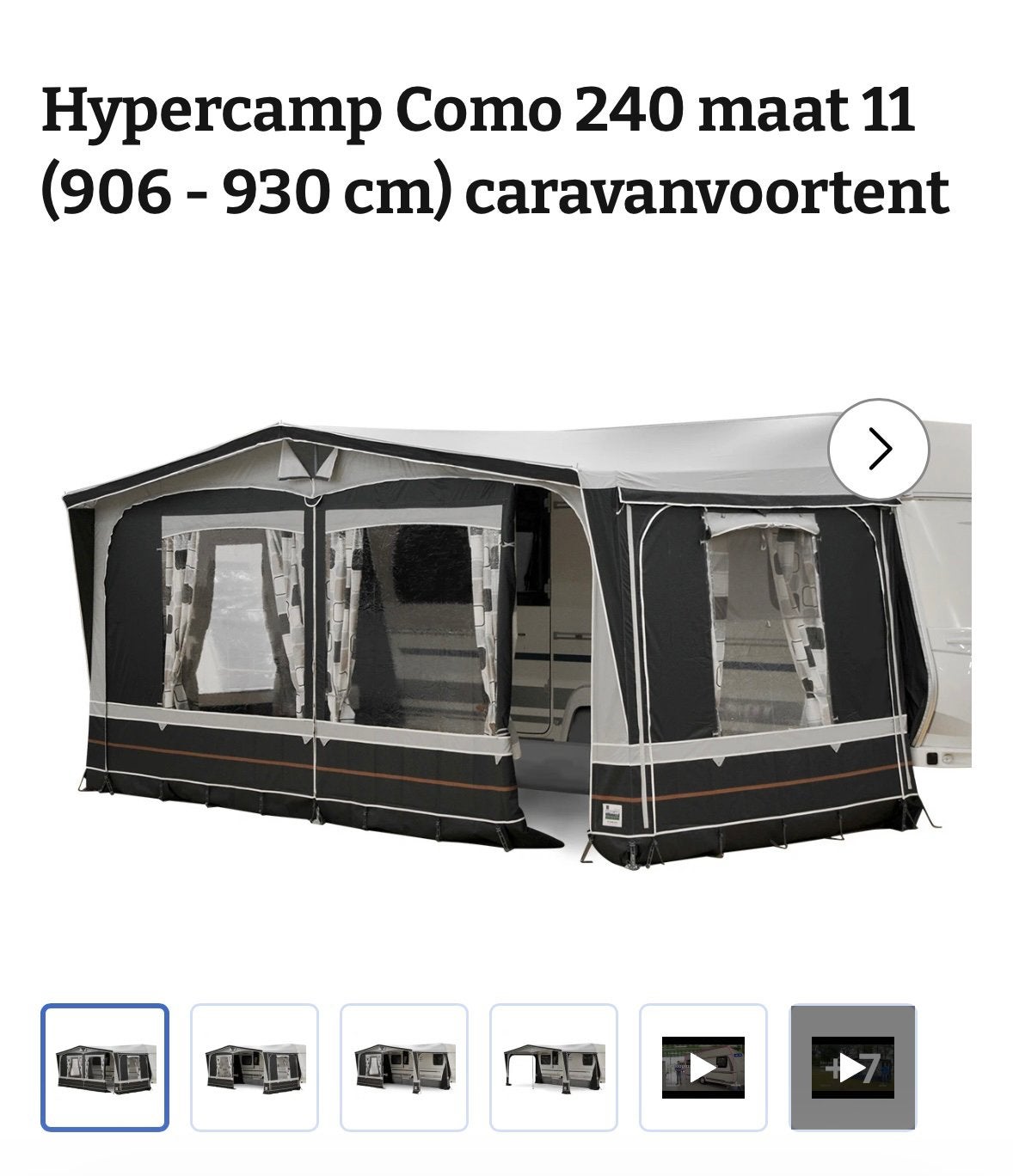 Hypercamp Como 240 maat 11 caravanvoortent - heel netjes, Caravans en Kamperen, Ophalen, Zo goed als nieuw, Tot en met 4