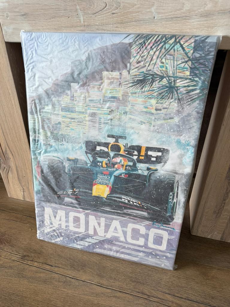 Officieel Max Verstappen Monaco Canvas schilderij, Ophalen of Verzenden, Nieuw, Formule 1