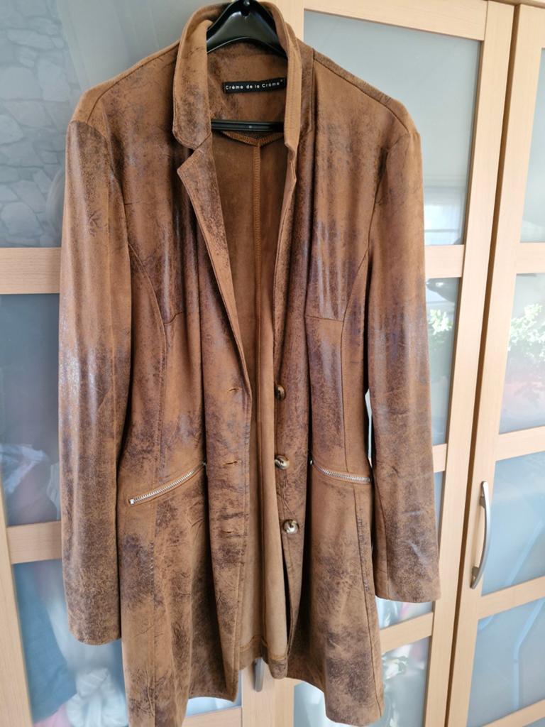 Gaaf Lang colbert bruin maat 46 XXL creme de la creme, Kleding | Dames, Ophalen of Verzenden, Zo goed als nieuw, Maat 46/48 (XL) of groter