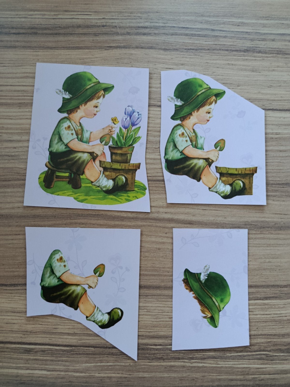 3D knipveltjes jongen met tulpen,, Ophalen of Verzenden, Nieuw, Overige thema's, Overige typen