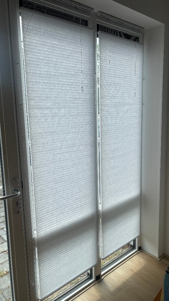 Karwei 2x dubbel plisségordijn lichtdoorlatend wit 60x180, Huis en Inrichting, Ophalen, 180 cm, Wit, Karwei