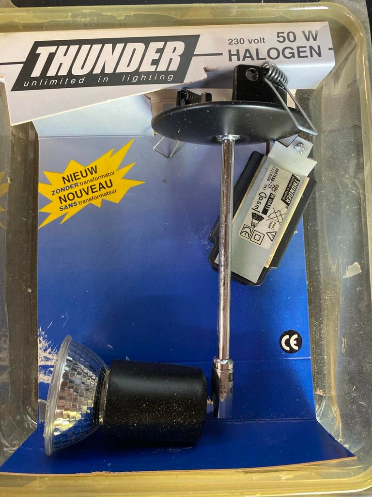 Thunder Halogeen Spot GU10 Zwart - Nieuw, Halogeen, Metaal of Aluminium, Nieuw, Ophalen of Verzenden