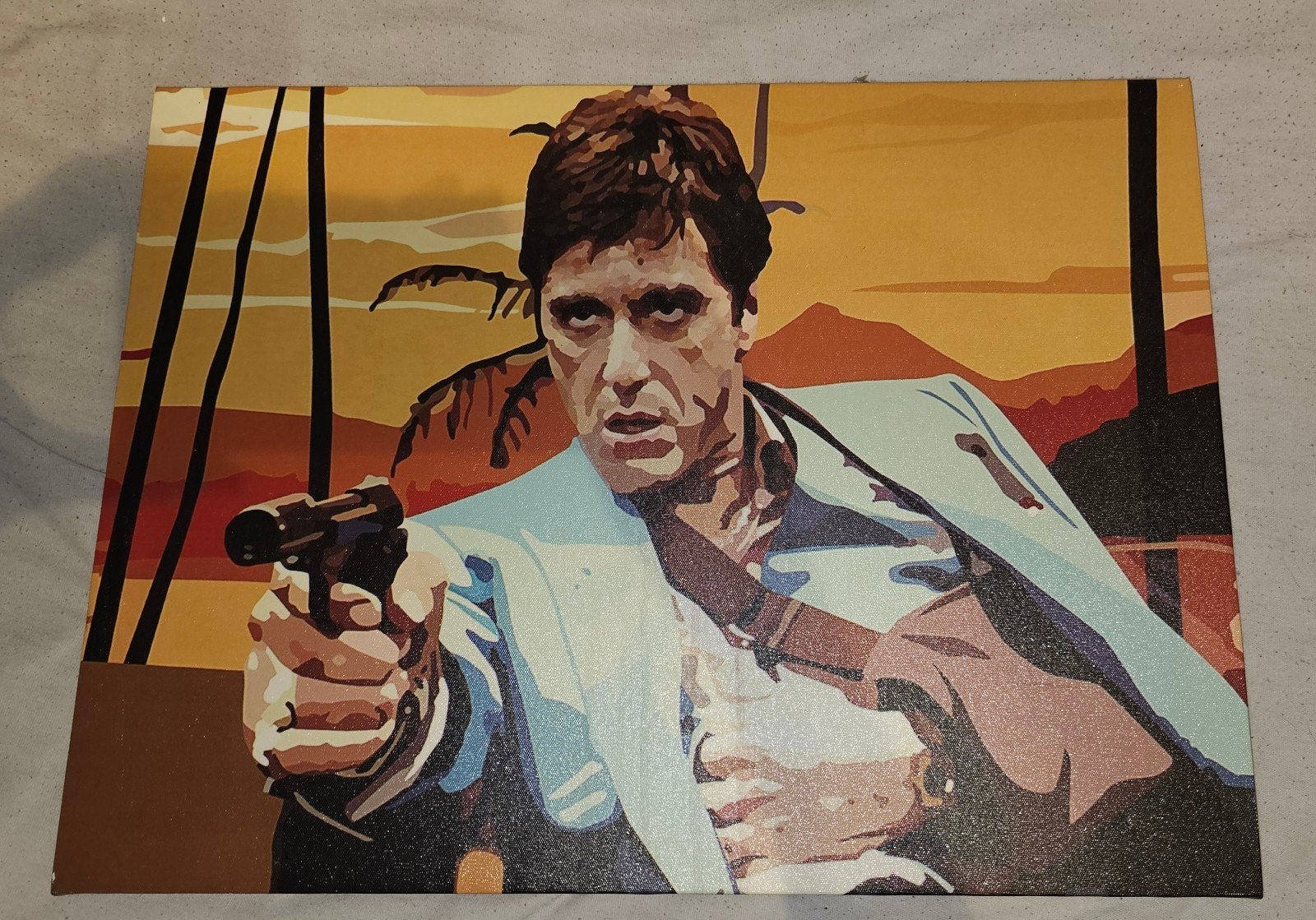 Scarface Tony Montana Schilderij - Uniek Kunstwerk, Paneel, Abstract, Portret of Personen, Ophalen of Verzenden