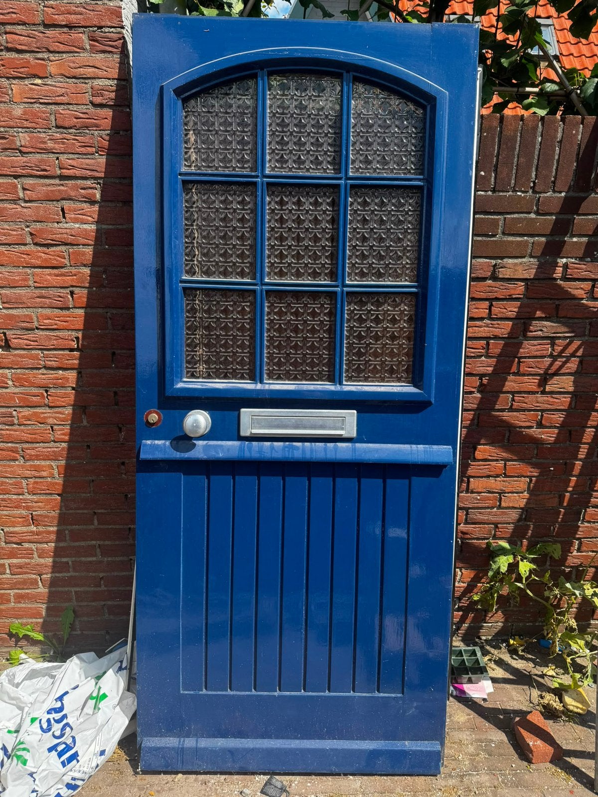 Houten voordeur met kozijn 92x211,5, Ophalen, Zo goed als nieuw, Buitendeur, 200 tot 215 cm