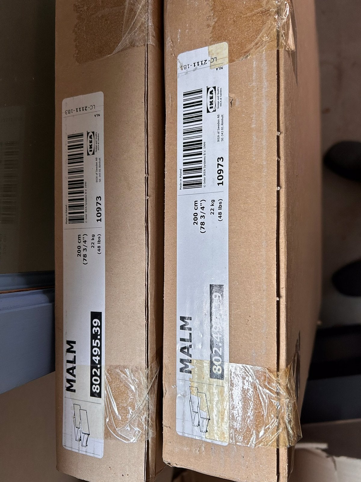 IKEA MALM lades zwart voor onder bed (2 stuks), Huis en Inrichting, Slaapkamer | Bedden, Ophalen of Verzenden, Nieuw, Zwart, 200 cm