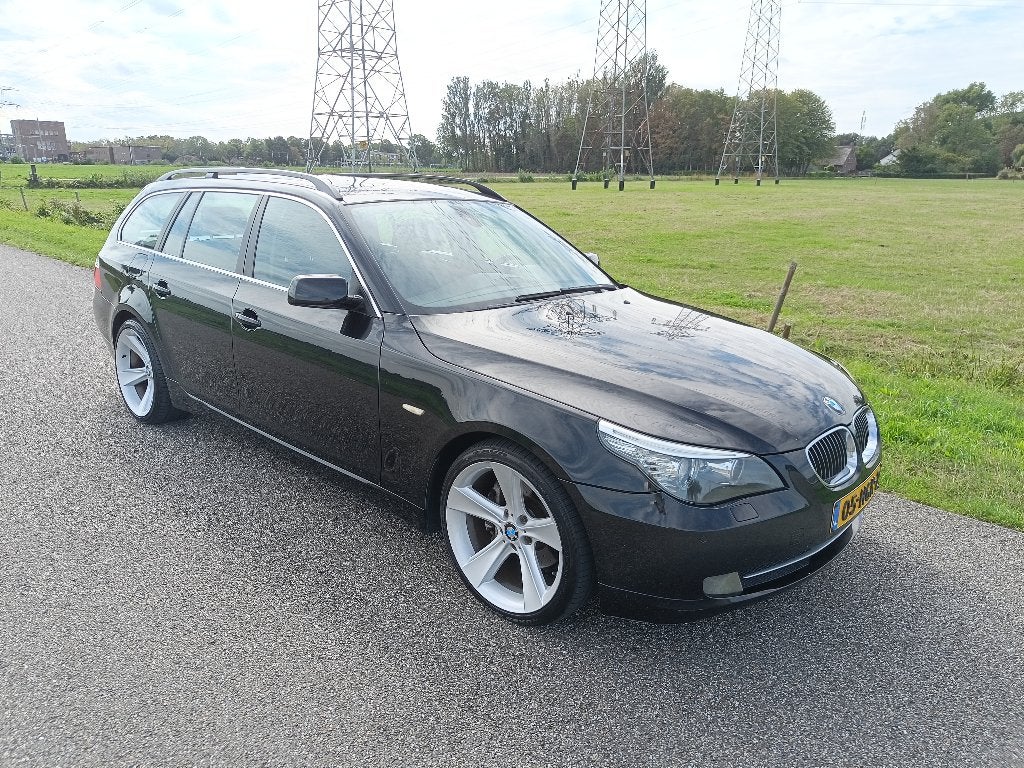BMW 5-Serie 2.5 I 523 Touring AUT 2008 Zwart, Achterwielaandrijving, Zwart, Zwart, Leder