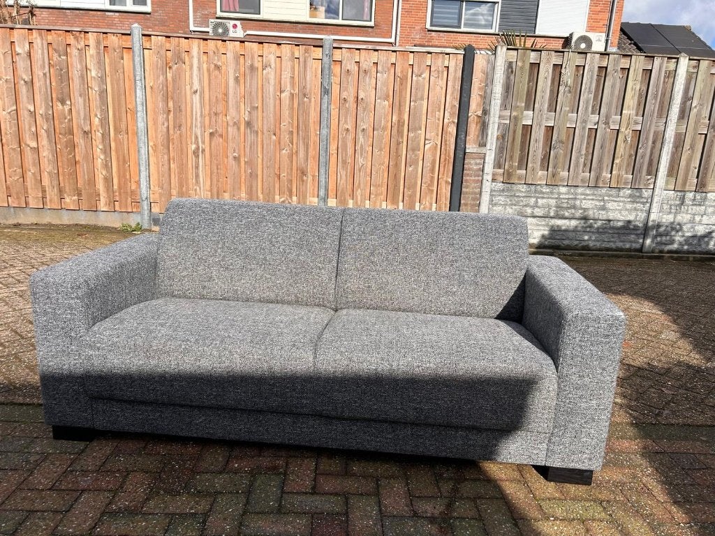 2 1/2 zits grijze stoffe bank, Ophalen, 150 tot 200 cm, Tweepersoons, 75 tot 100 cm