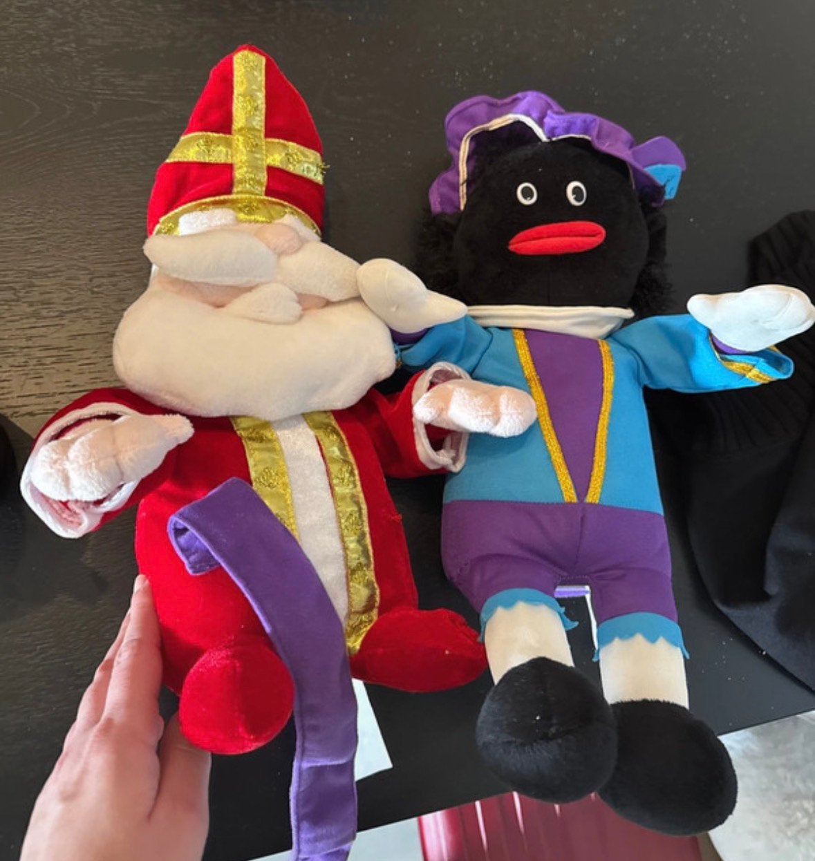 Zwarte piet en sint knuffel met muziek, Diversen, Sinterklaas, Ophalen of Verzenden, Zo goed als nieuw
