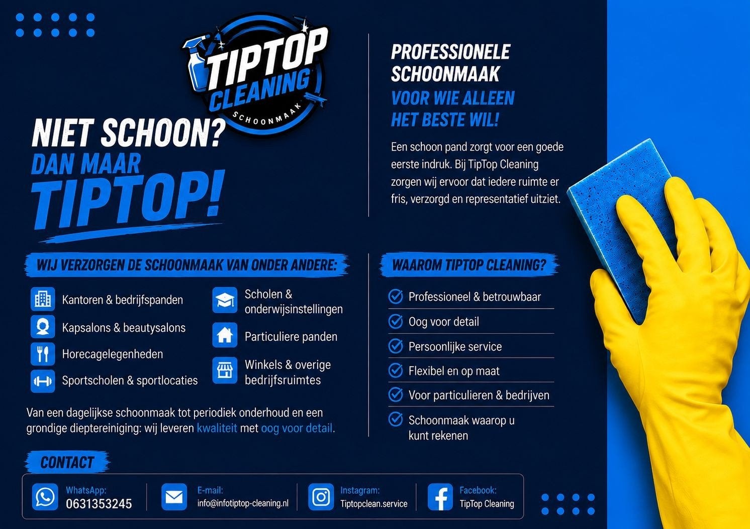 Professionele schoonmaak voor bedrijven en particulieren, Glazenwassen binnen