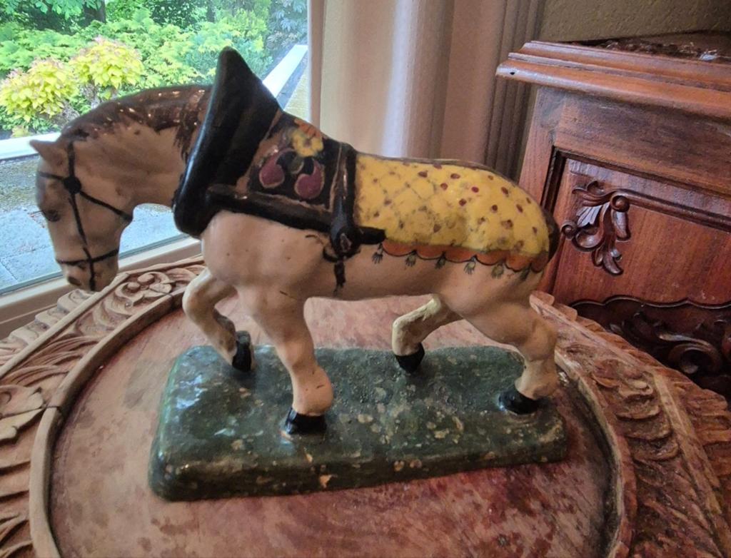 Antiek keramisch paard met zadel - Uniek decoratiestuk, Ophalen