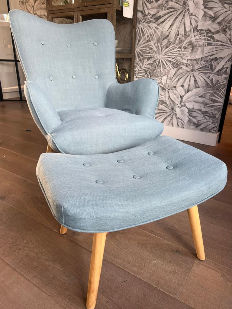 Blauwe fauteuil, Ophalen, Gebruikt, 75 tot 100 cm, 50 tot 75 cm