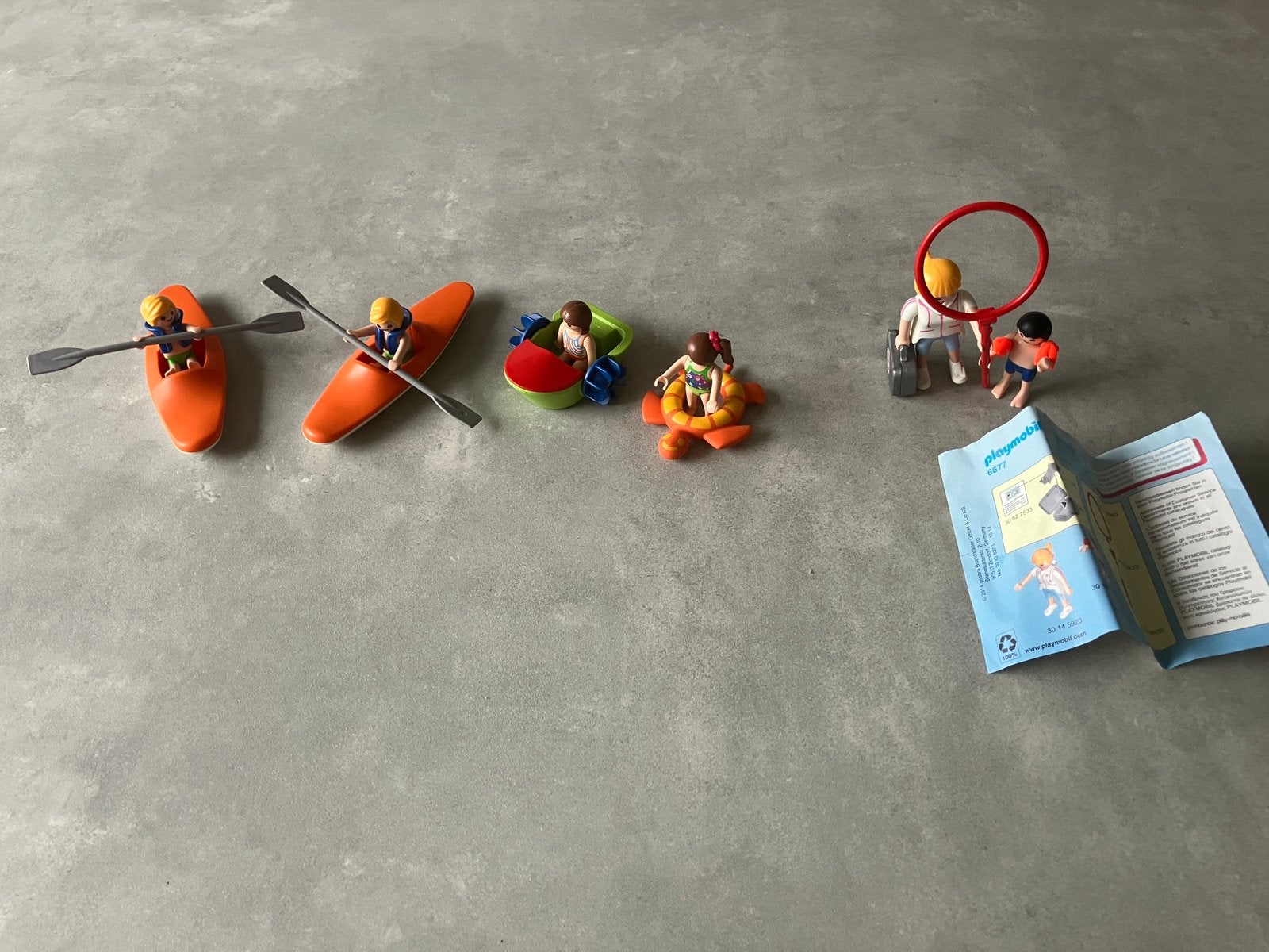 Playmobil waterpret roeien kano zwemring zwemles, Ophalen of Verzenden, Zo goed als nieuw