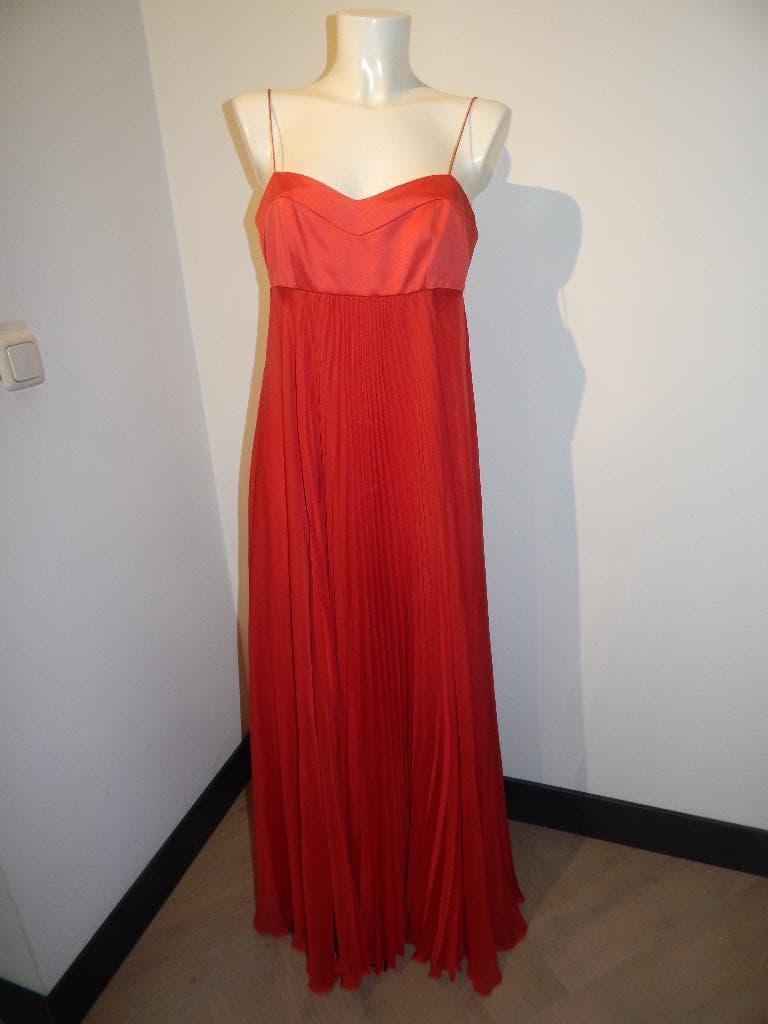 Pinko chique maxi dress cerise rood van kleur uitlopendI44, Kleding | Dames, Jurken, Verzenden, Zo goed als nieuw, Maat 38/40 (M)