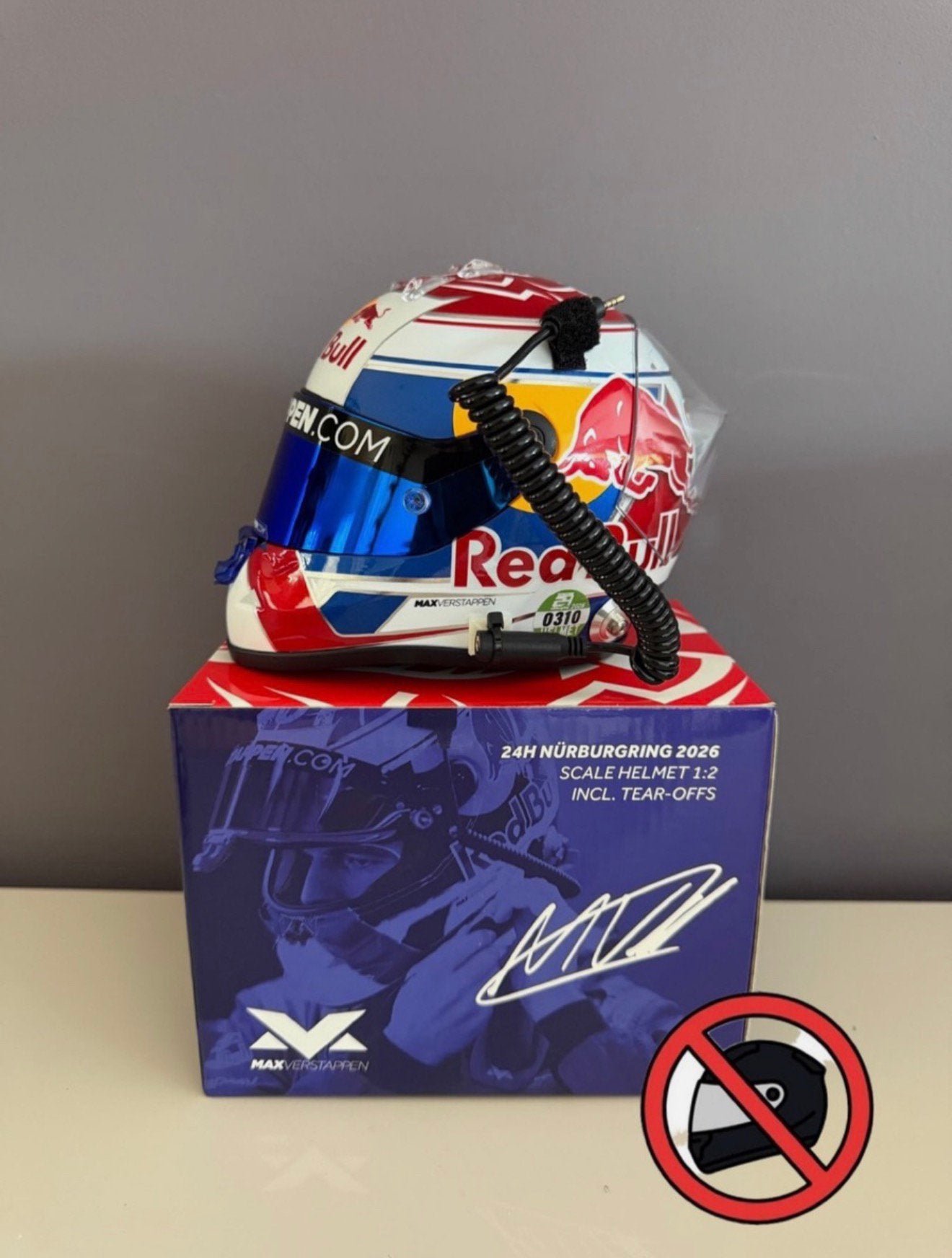 Radio set voor 24h Nürburgring 2026 1:2 Helm Max Verstappen, Verzamelen, Ophalen of Verzenden, Zo goed als nieuw, Formule 1