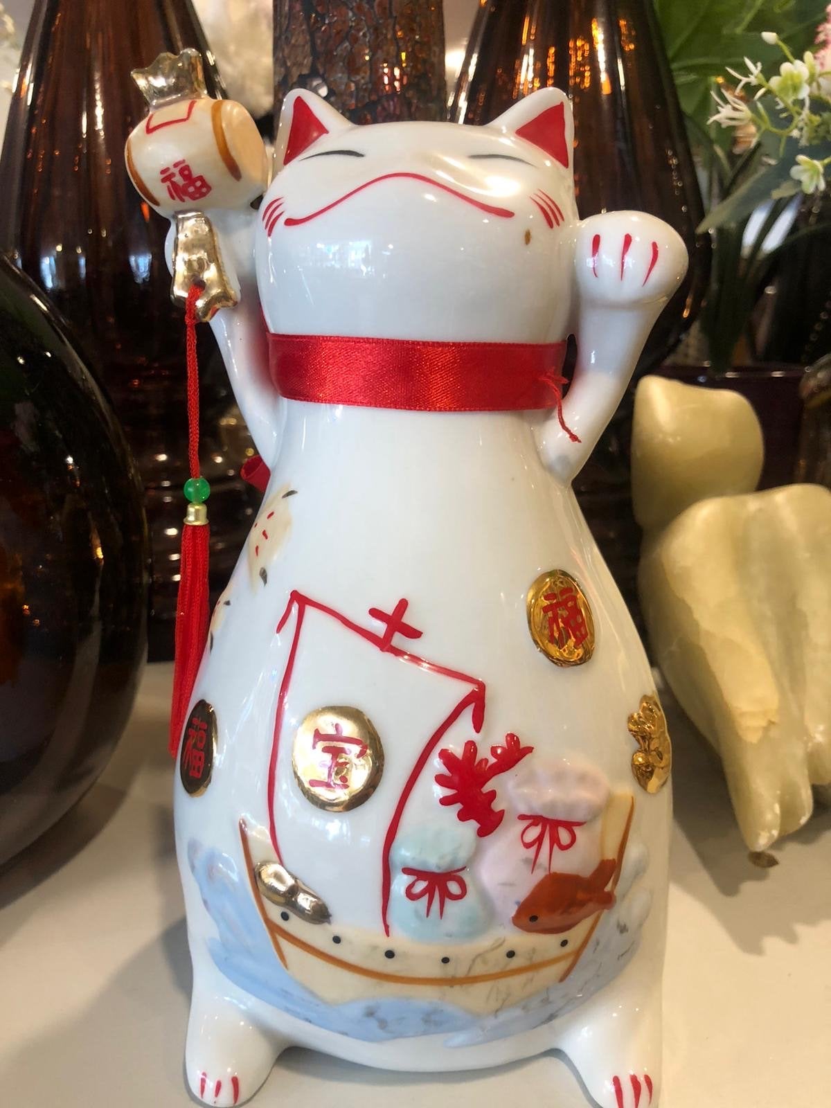 Maneki Neko Gelukskat - Japans Porselein, Ophalen of Verzenden