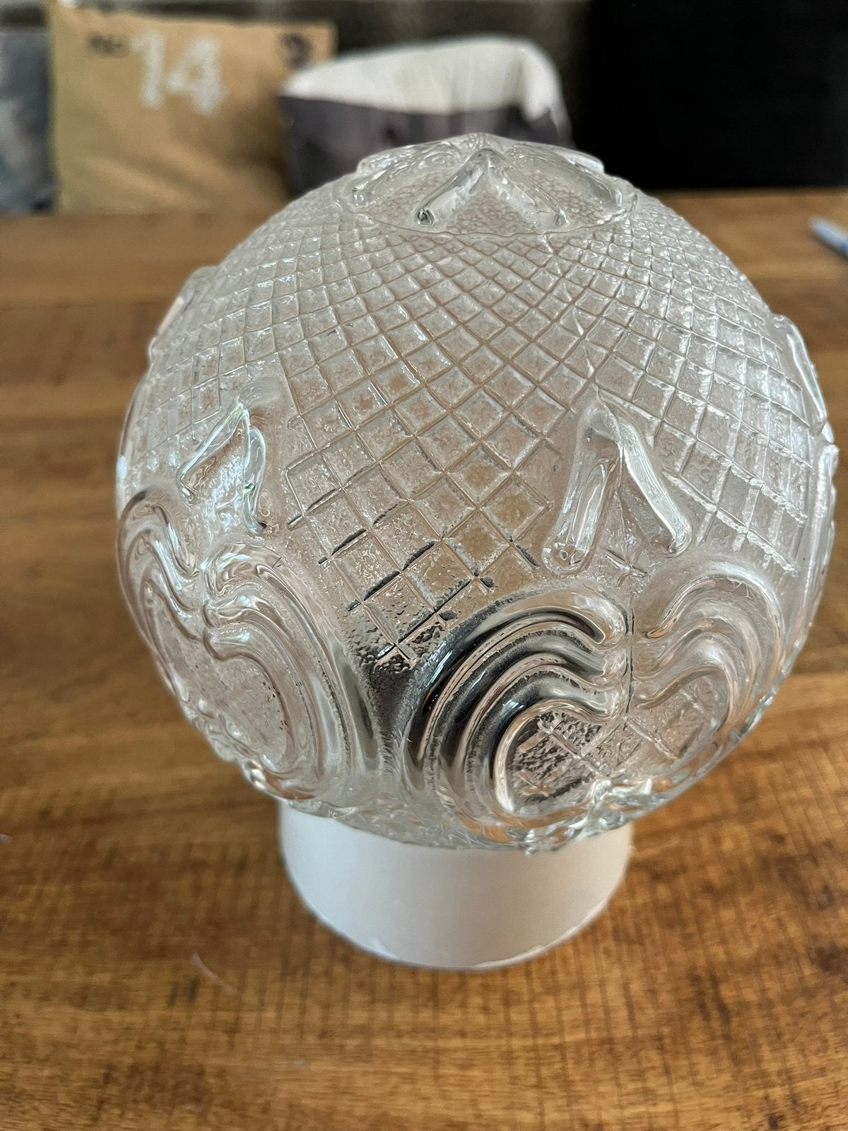 Vintage plafonnière. Retro plafond lamp Niko, Ophalen of Verzenden, Zo goed als nieuw, Glas