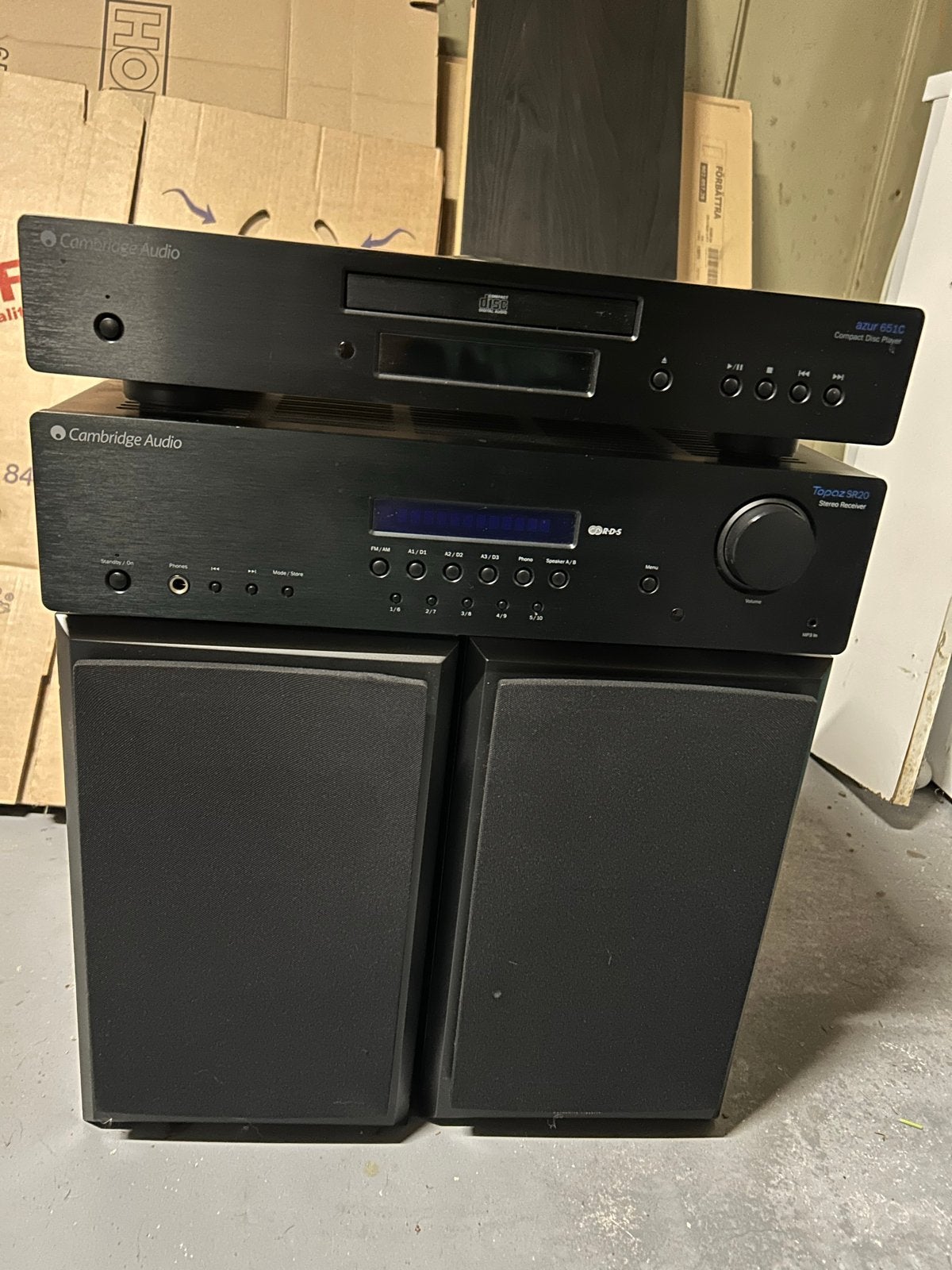 Cambridge Audio Azur, Topaz met Dynaudio DM speakers, Losse componenten, Zo goed als nieuw, Cd-speler, Ophalen
