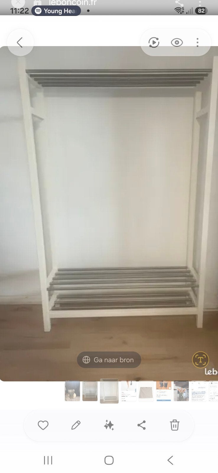Wit kledingrek met schoenenplank van Ikea, Ophalen of Verzenden, Gebruikt