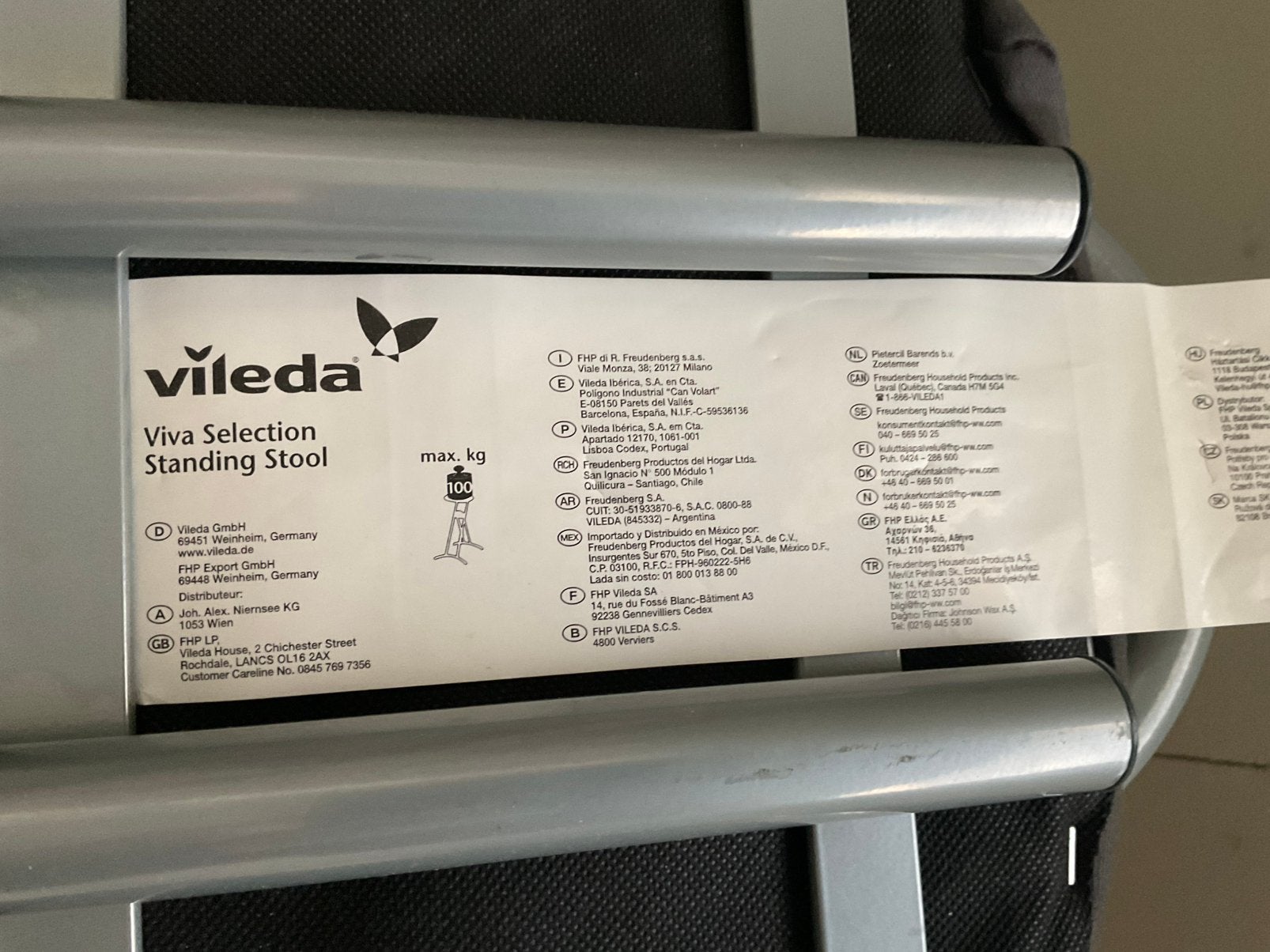 Verstelbare inklapbare kruk/stoel, Vileda, Ophalen, Gebruikt, IJzer