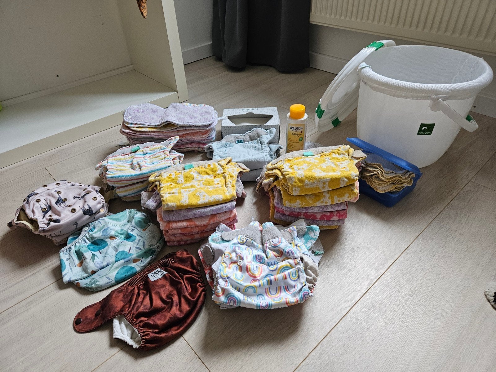 Grote set wasbare luiers met accessoires, Ophalen of Verzenden, Gebruikt