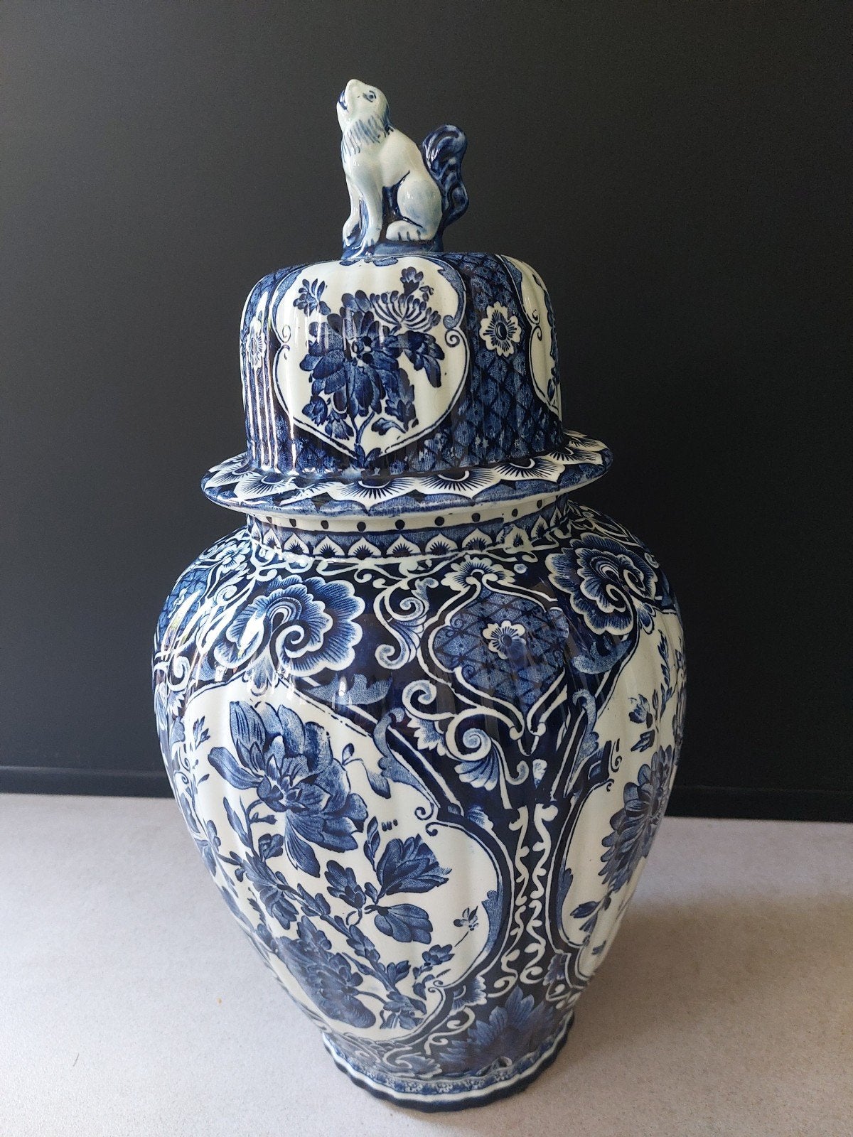 Antieke Royal Sphinx Maastricht Delfts Blauwe Gemberpot, Ophalen of Verzenden