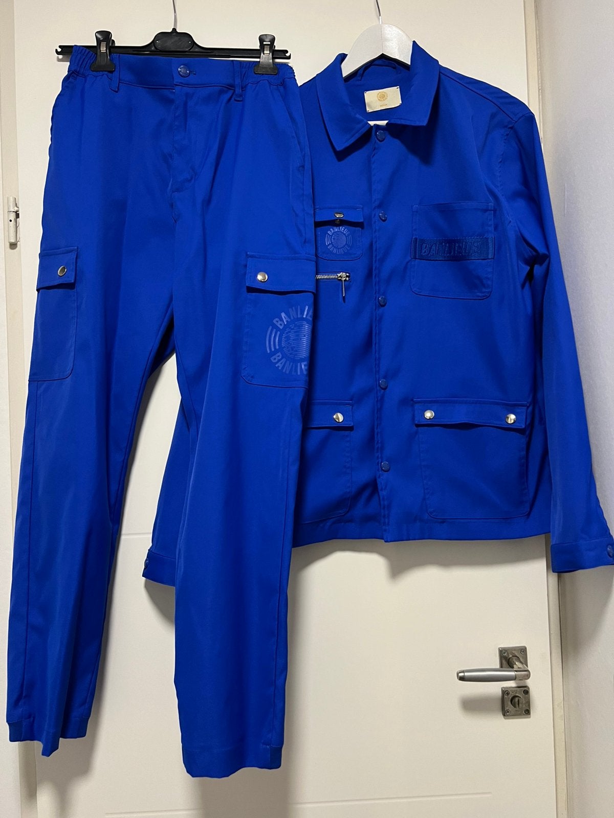 Blauwe tweedelige set - trainingspak van Banlieue - maat M, Ophalen of Verzenden, Zo goed als nieuw, Maat 48/50 (M), Blauw