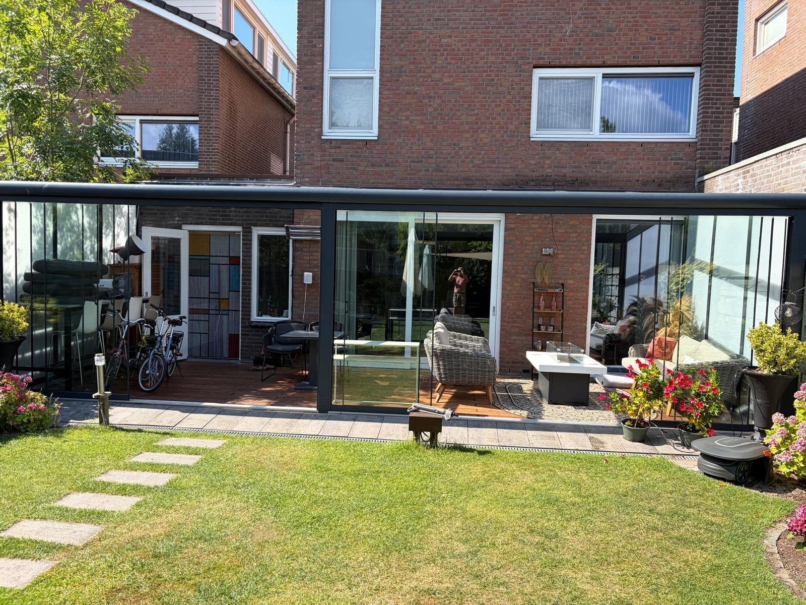 Glazen veranda/tuinkamer 8,75m breed, 3m diep, Tuin en Terras, Overkappingen, Ophalen, Gebruikt, Veranda