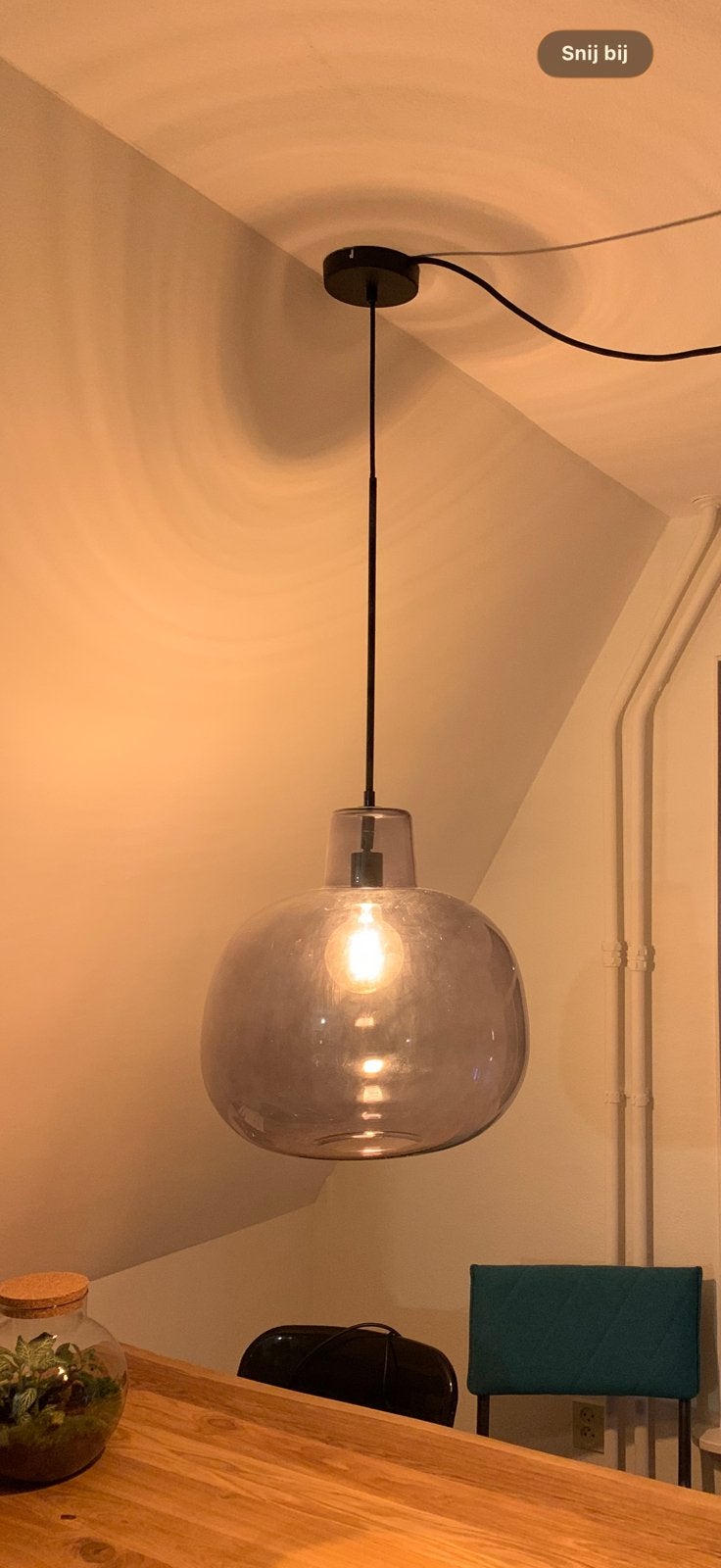 Hanglamp glas, Ophalen, Zo goed als nieuw, Glas, Minder dan 50 cm