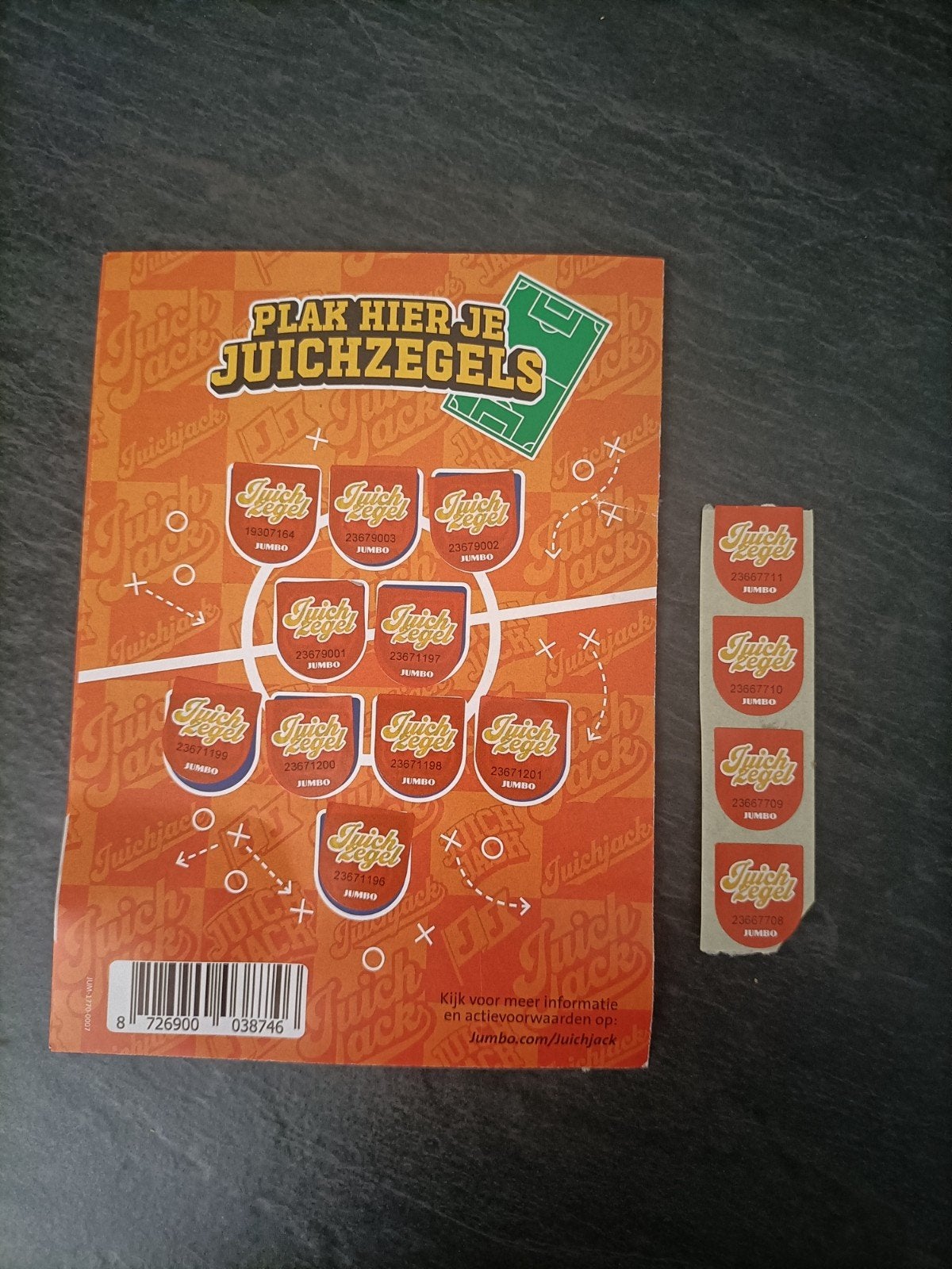 Jumbo Juichzegels spaarkaart met zegels, Verzamelen, Stickers, Ophalen