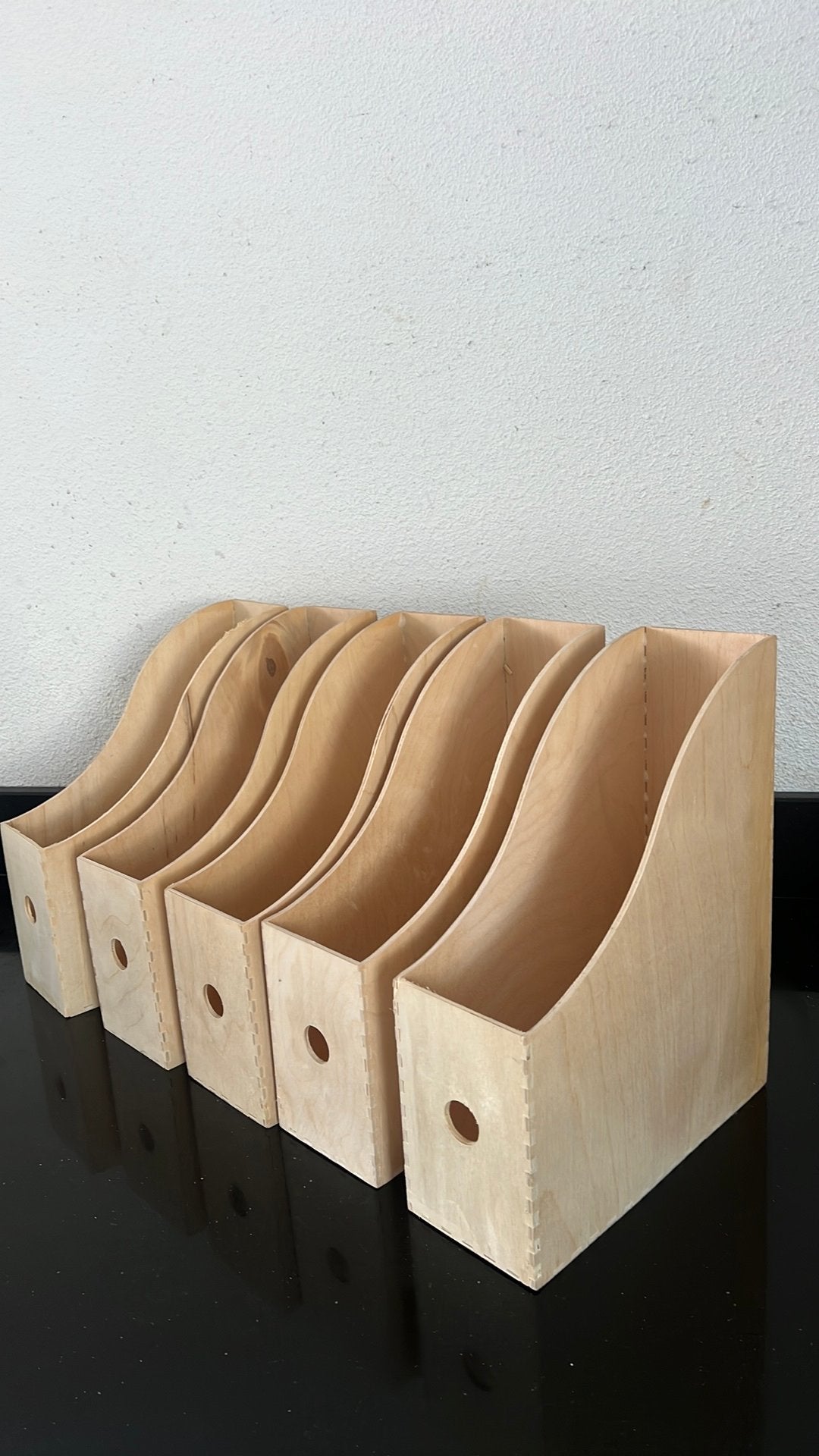 5x IKEA KNUFF houten lectuurbak – tijdschriftenhouder A4, Ophalen, Gebruikt, Lectuurbak, Vintage
