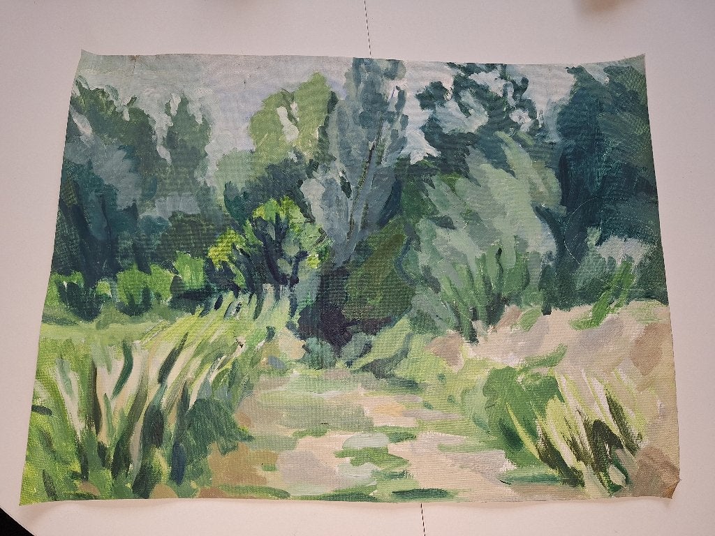Jan van Asbeck Schilderij op linnendoek 60x50 cm, Antiek en Kunst, Ophalen, Doek, Realistisch, Landschap