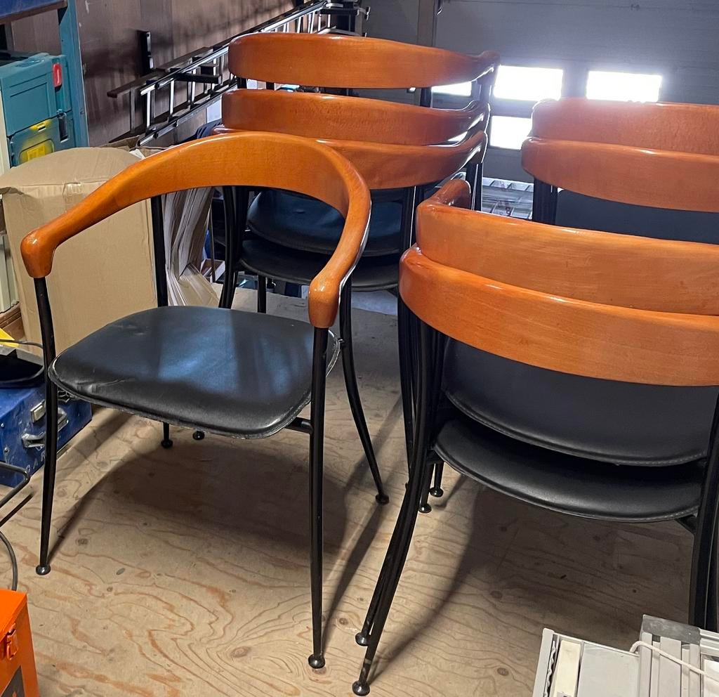 8 stuks stoelen merk Sassi, Huis en Inrichting, Stoelen, Ophalen, Gebruikt, Zwart, Vijf, Zes of meer stoelen